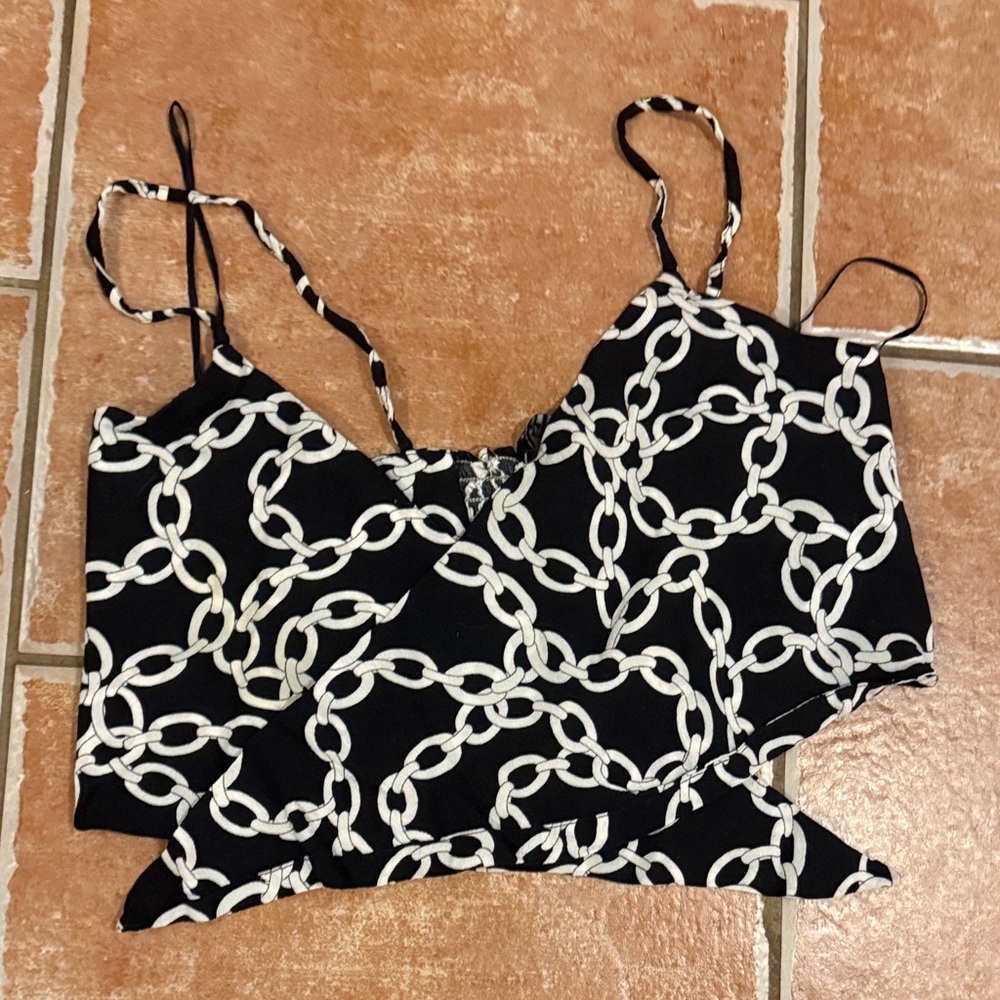 Zara Black and White Chain Print Camisole